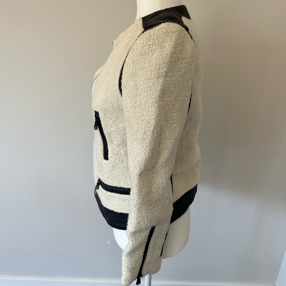 Club Monaco Tweed + Leather Jacket - Picture 2 of 5